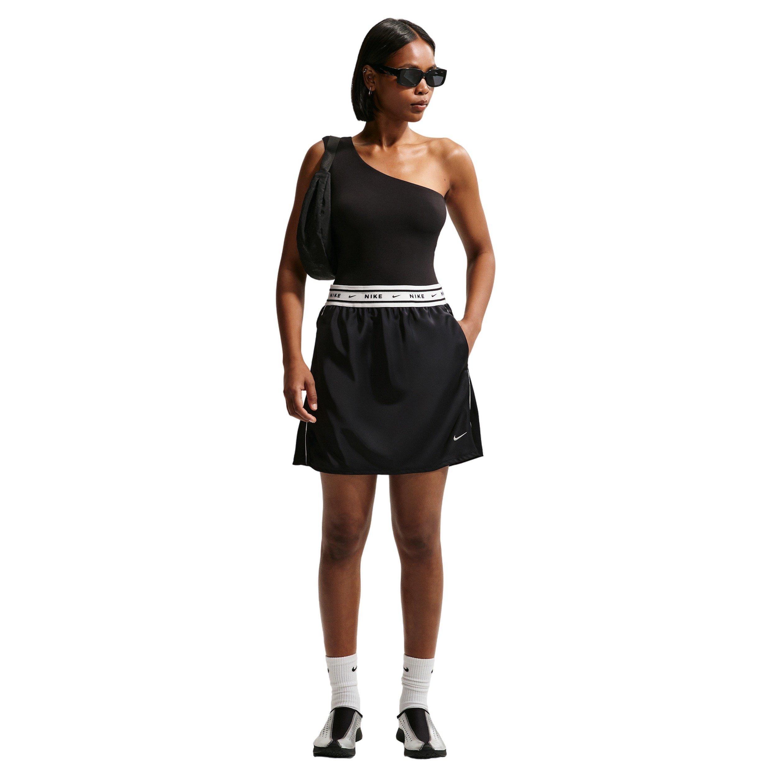 Nike Women's Sportswear Satin Skirt - BLACK/OFF-WHITE